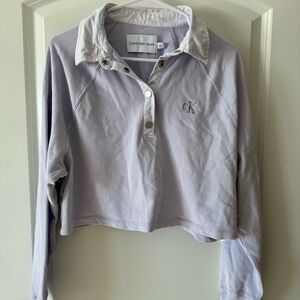 Calvin Klein Cropped Long Sleeve Polo
